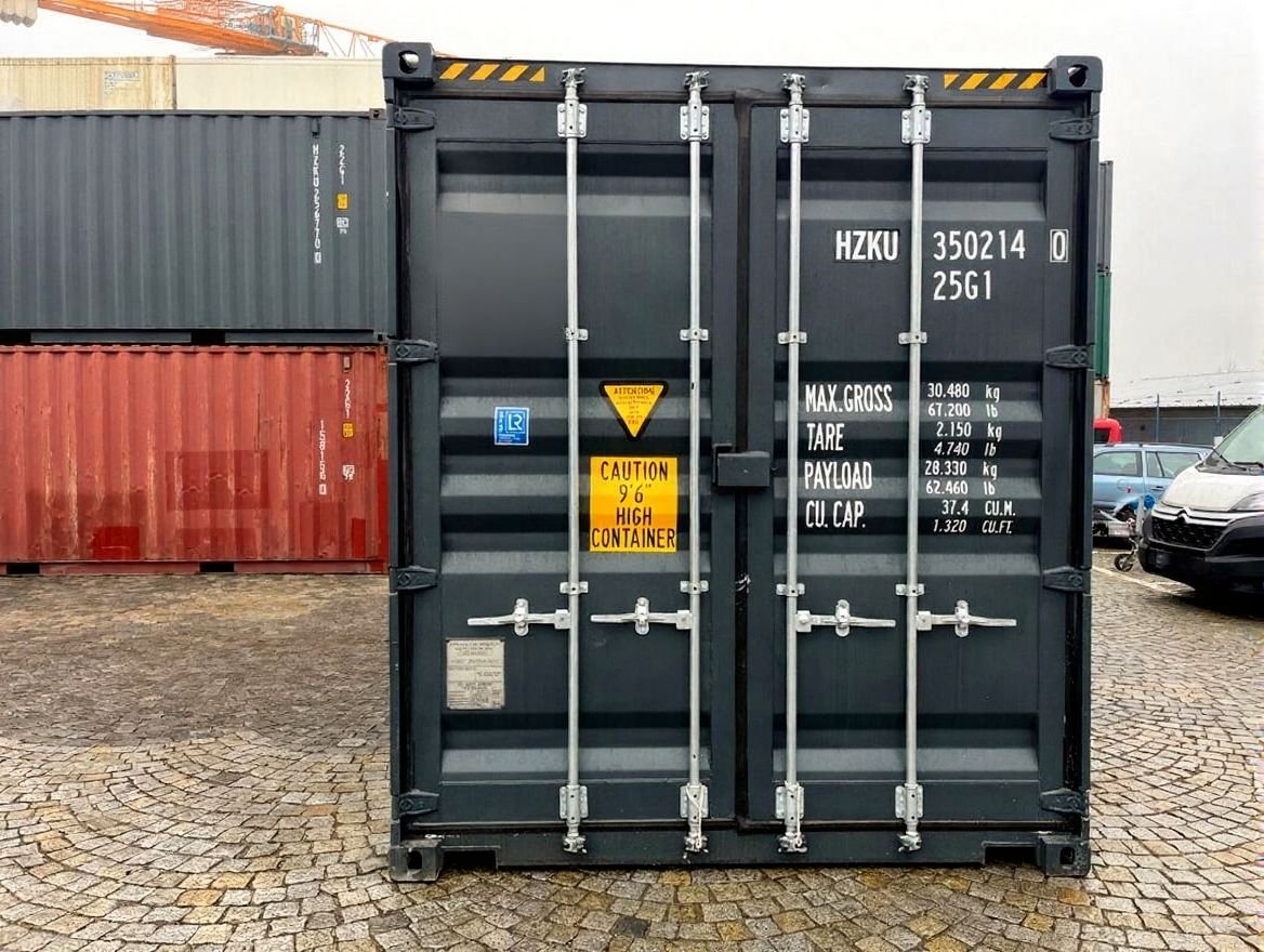 20 fods High Cube antracitgrå dobbeltdøre