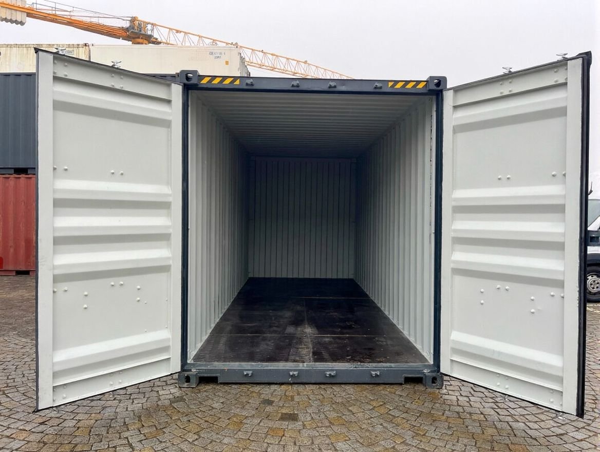 20 fods High Cube antracitgrå intérieur ouvert