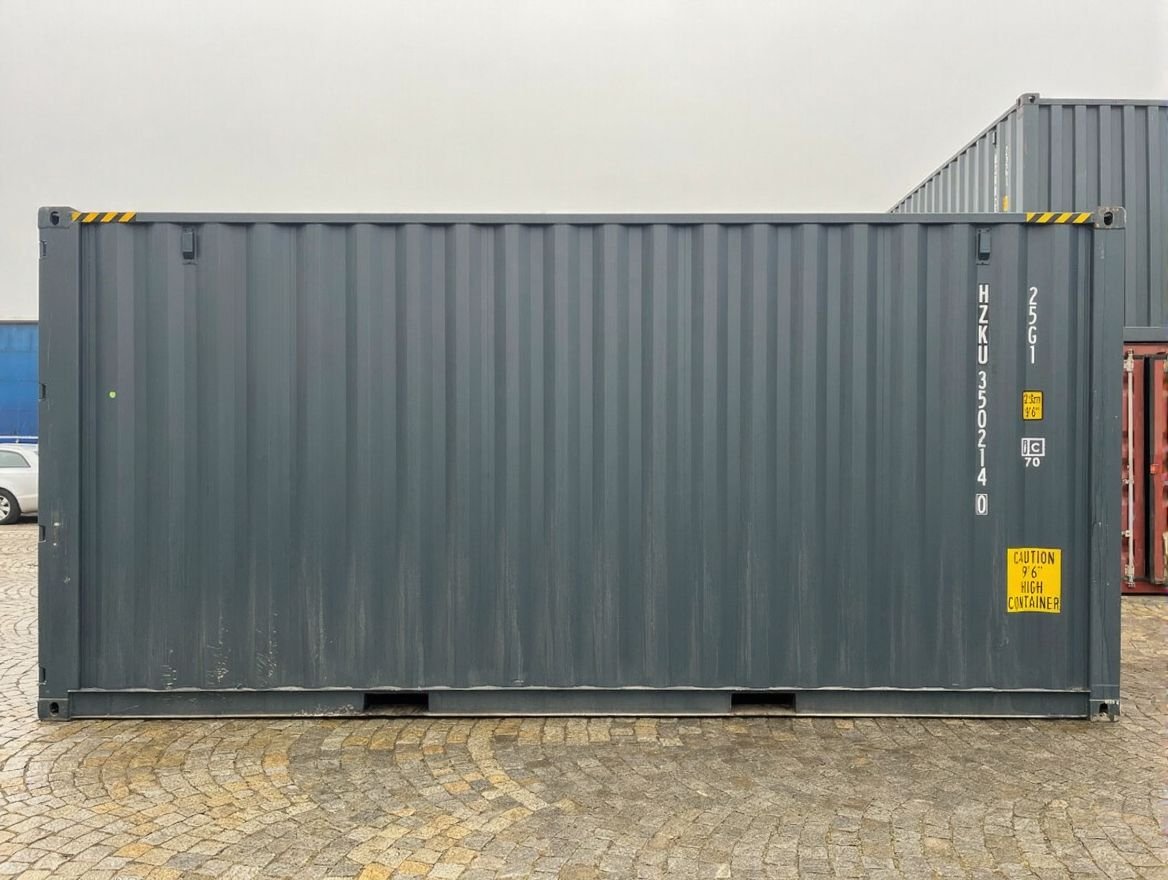 20 fods High Cube antracitgrå facade