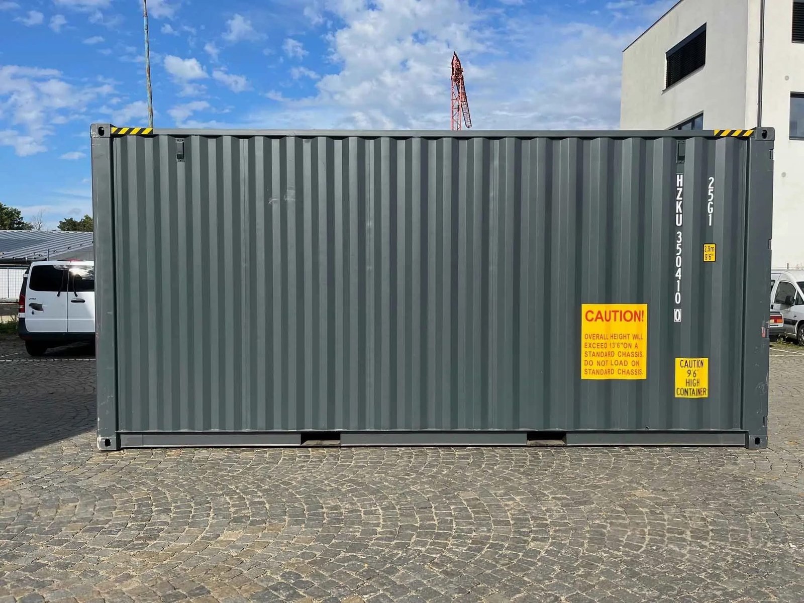 20 fods high cube container antracitgrå latérale