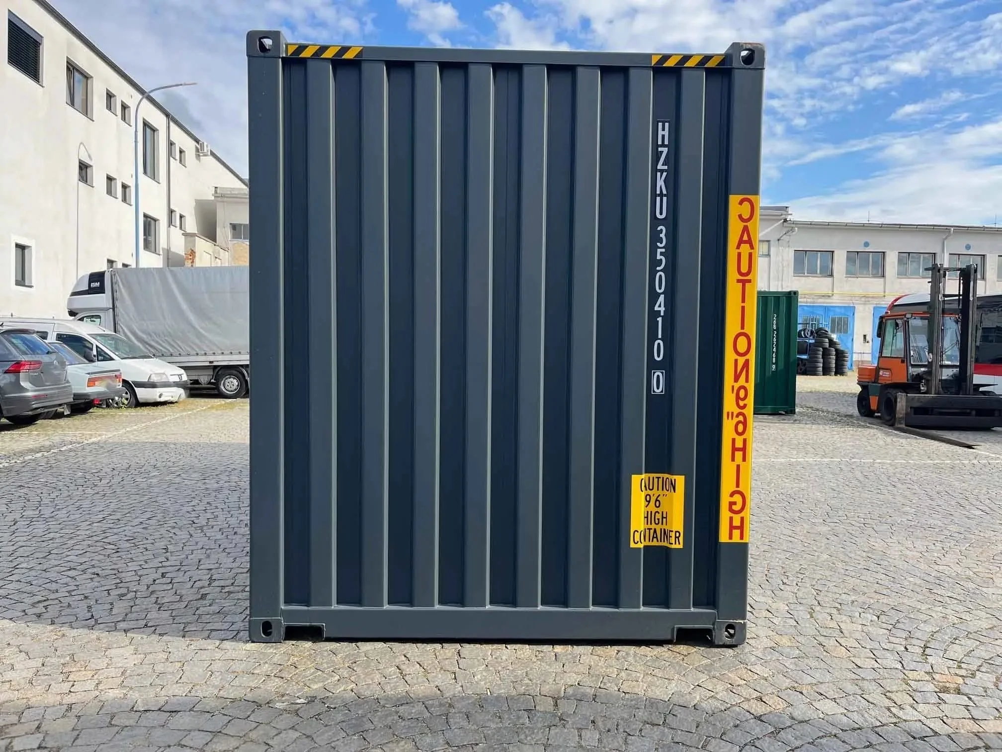 20 fods high cube container antracitgrå gavl