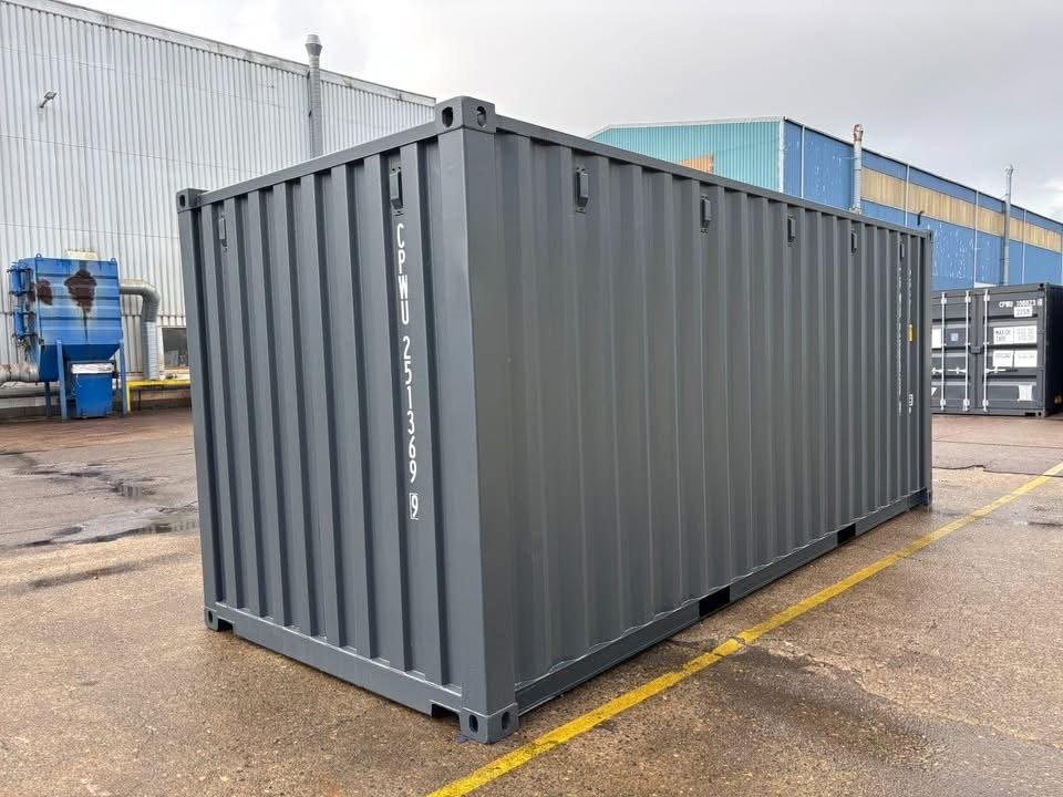 20 fods isoleret container antracitgrå vue côté arrière