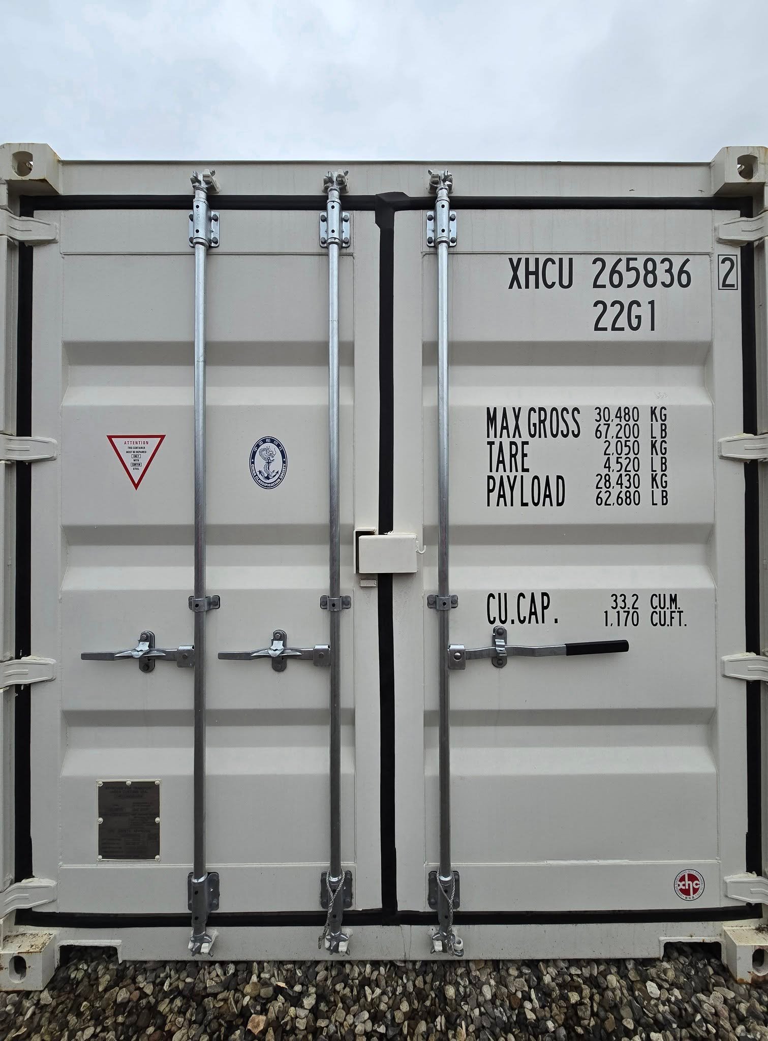 Isoleret container hvid front