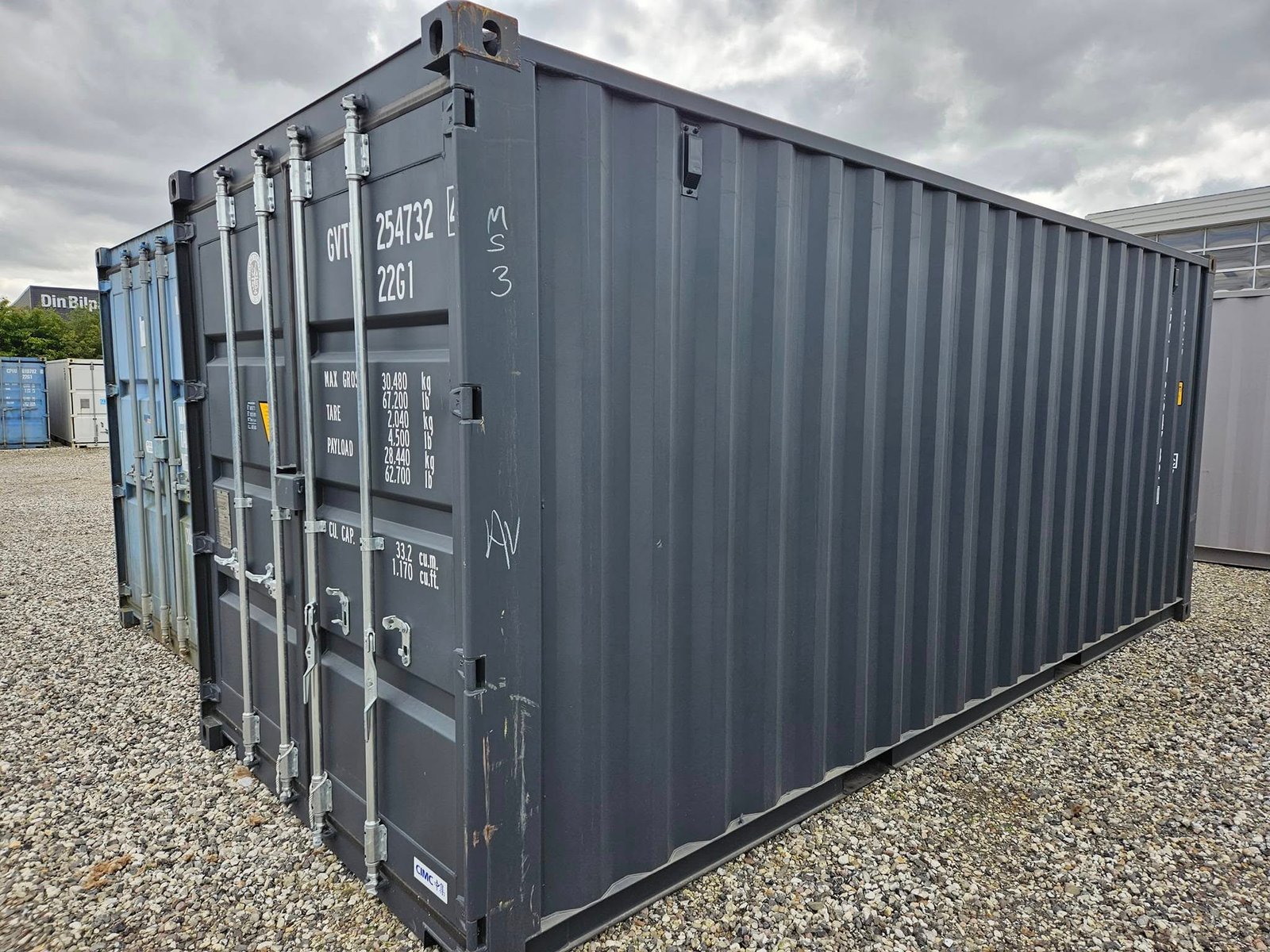 Isoleret container mørkgrå front