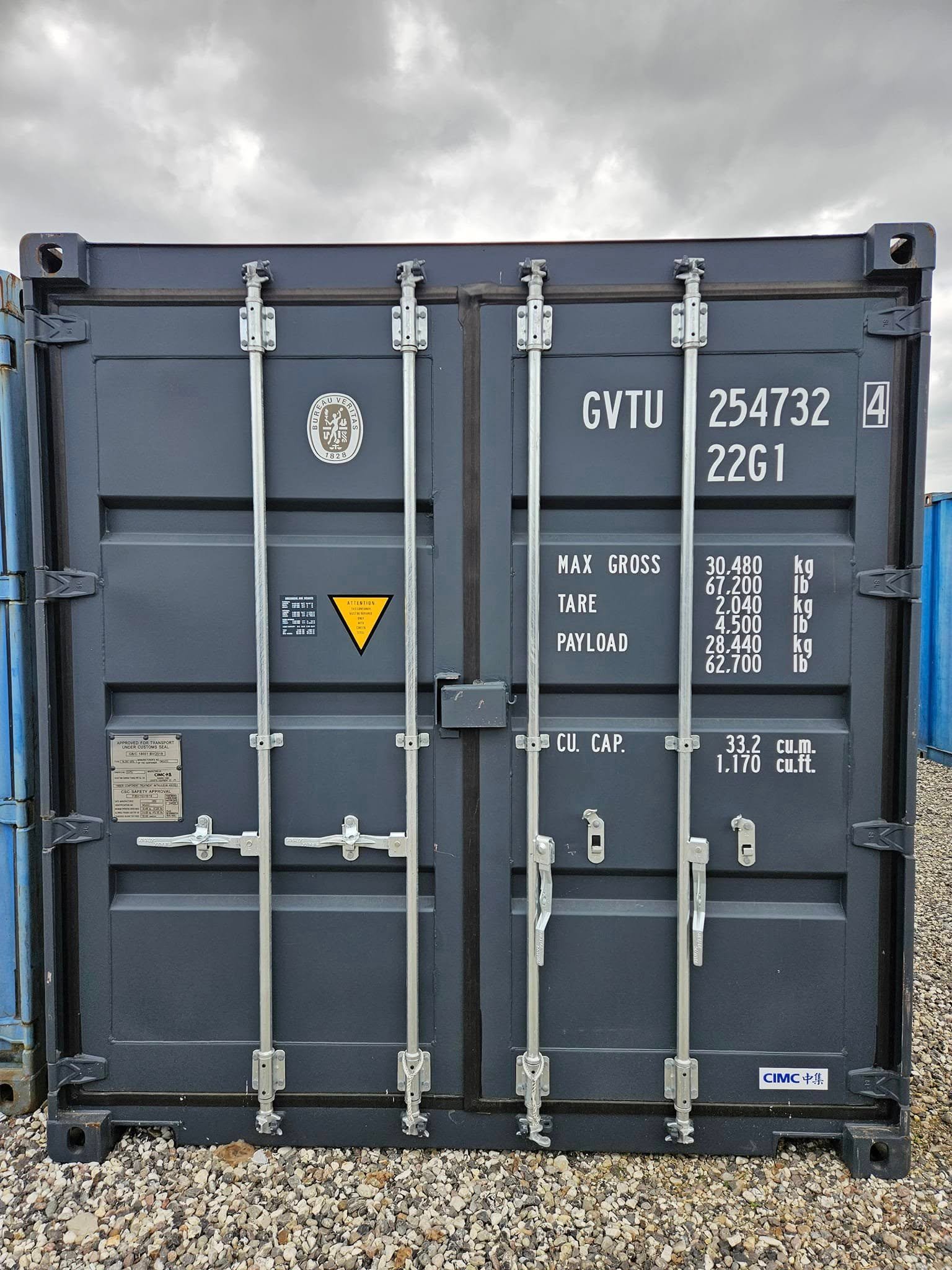 Isoleret container mørkgrå side