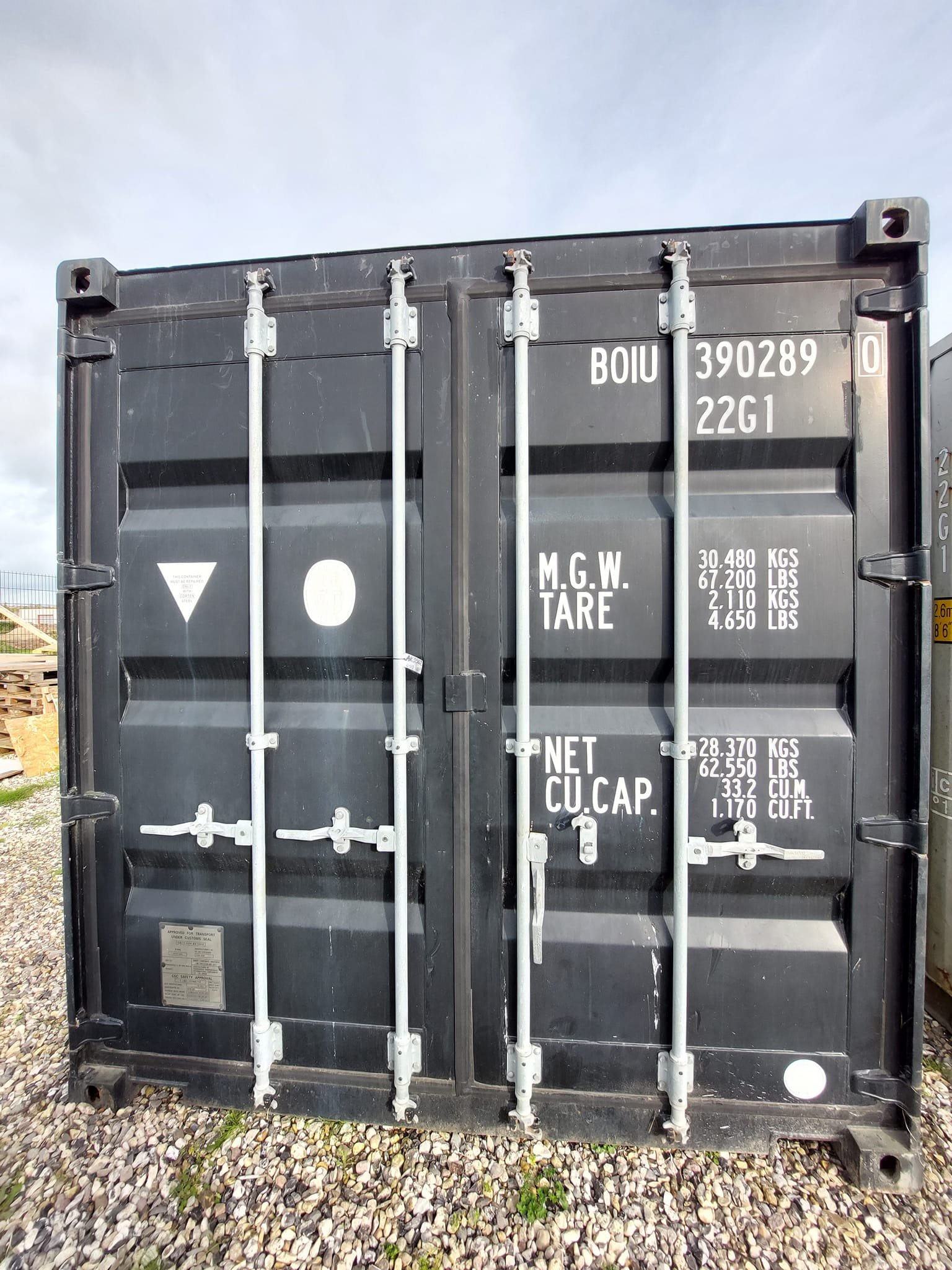 Sort 20 fods isoleret container vue 3/4