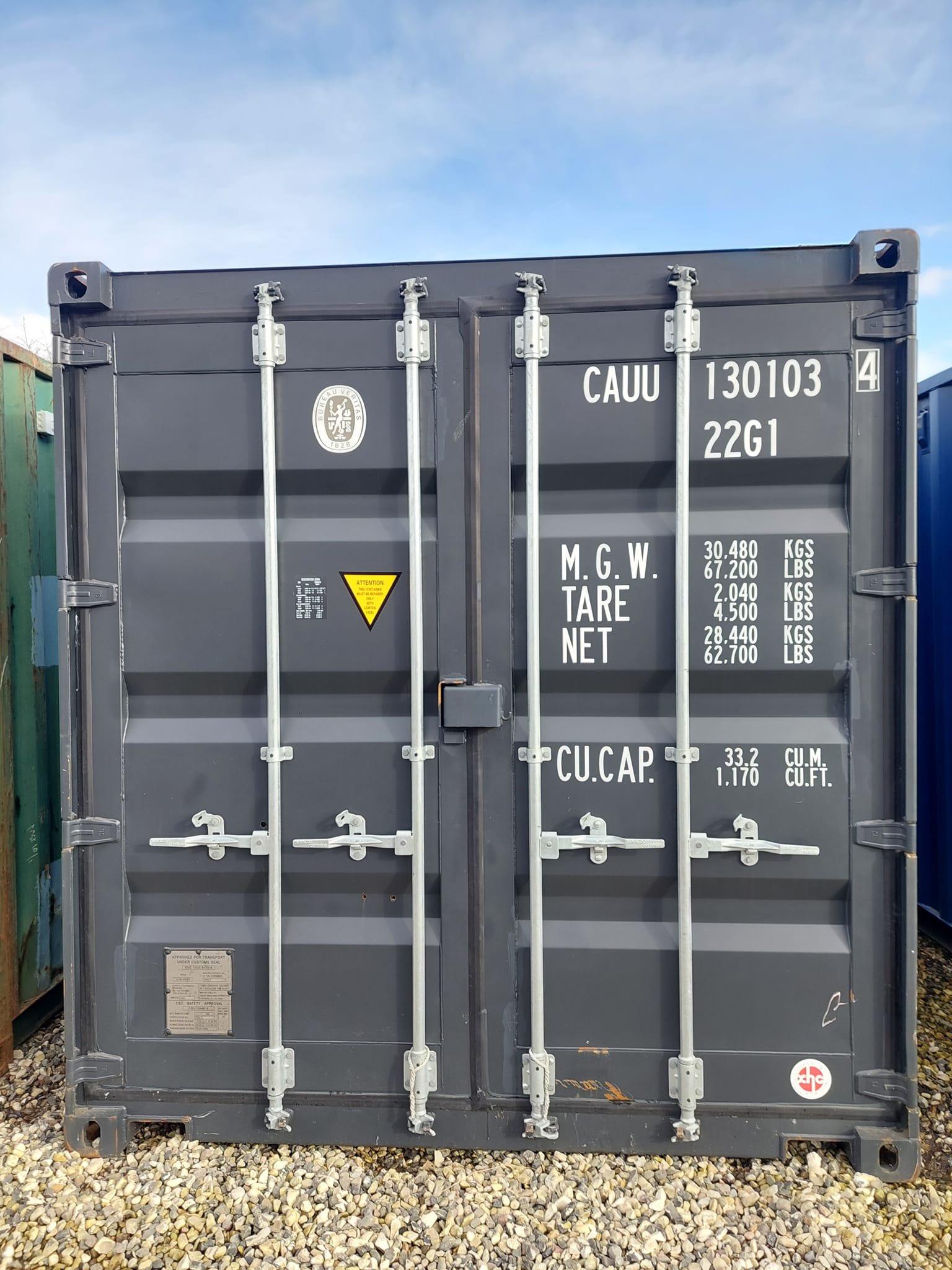 Ny sort 20 fods isoleret container porte