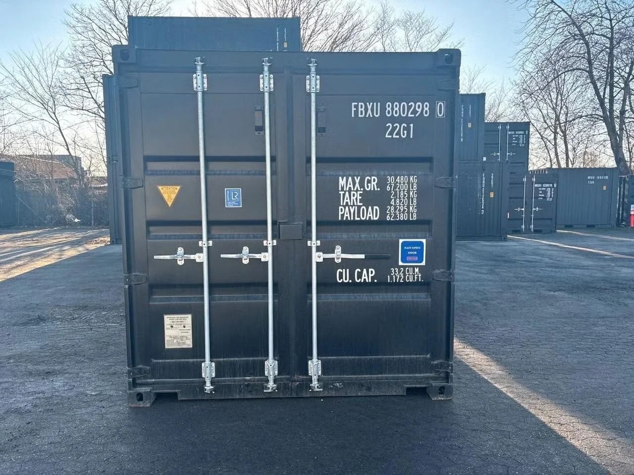 20 fods container stålgaragedør data