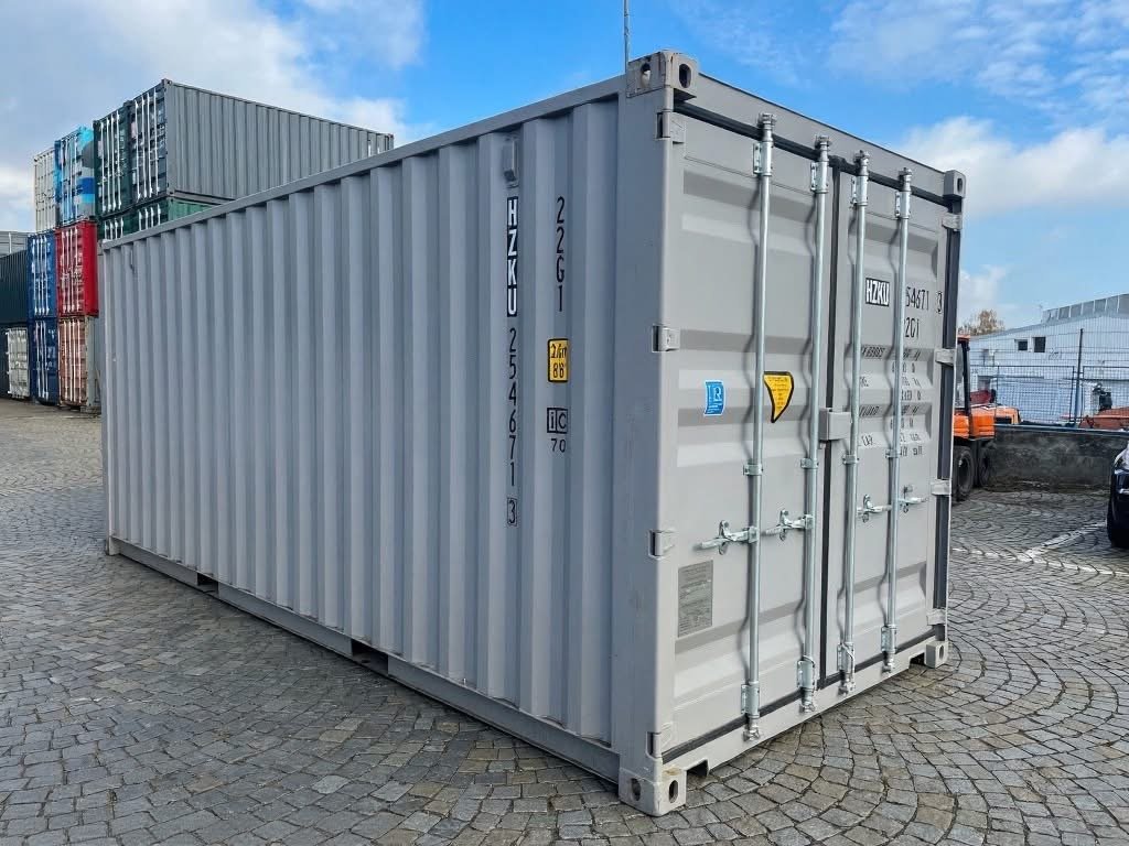 20 fods container lysegraa vue 3/4