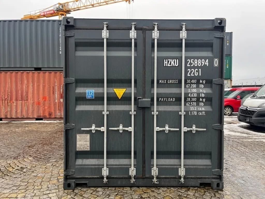 20 fods container antracitgrå porte principales