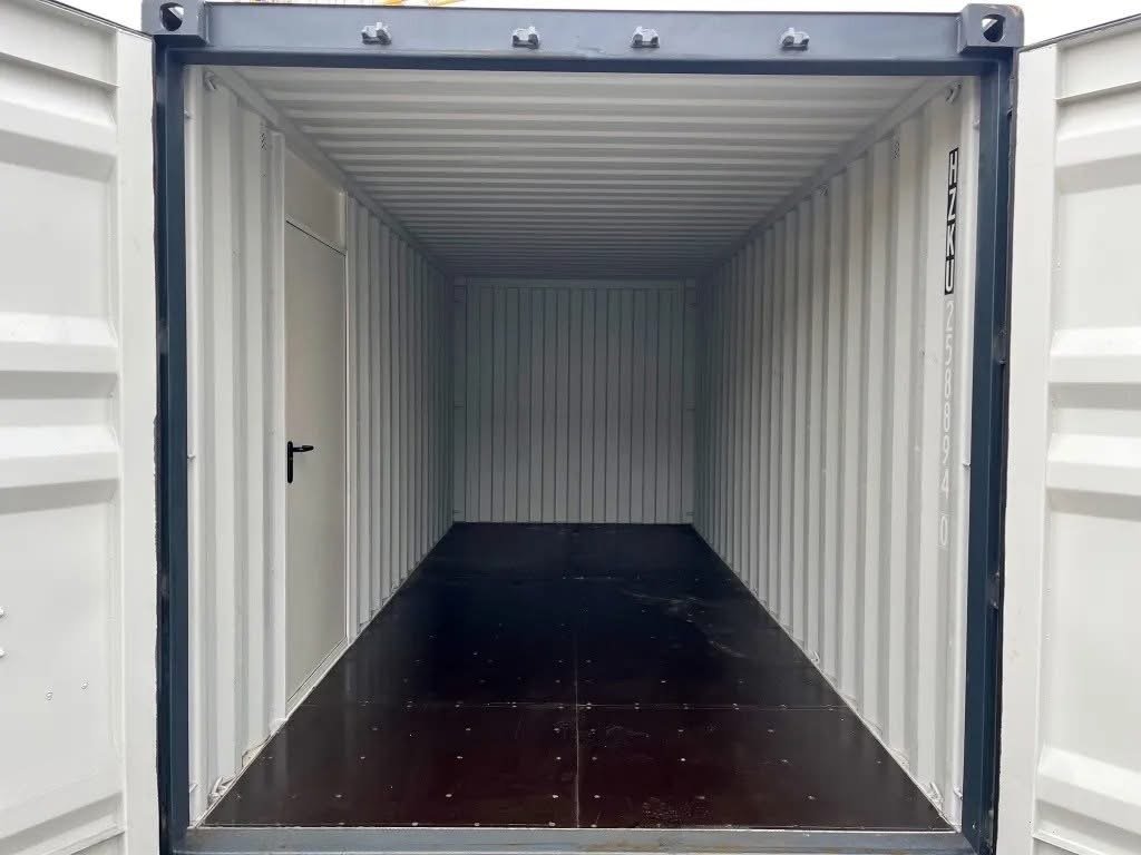 20 fods container antracitgrå intérieur profondeur porte latérale