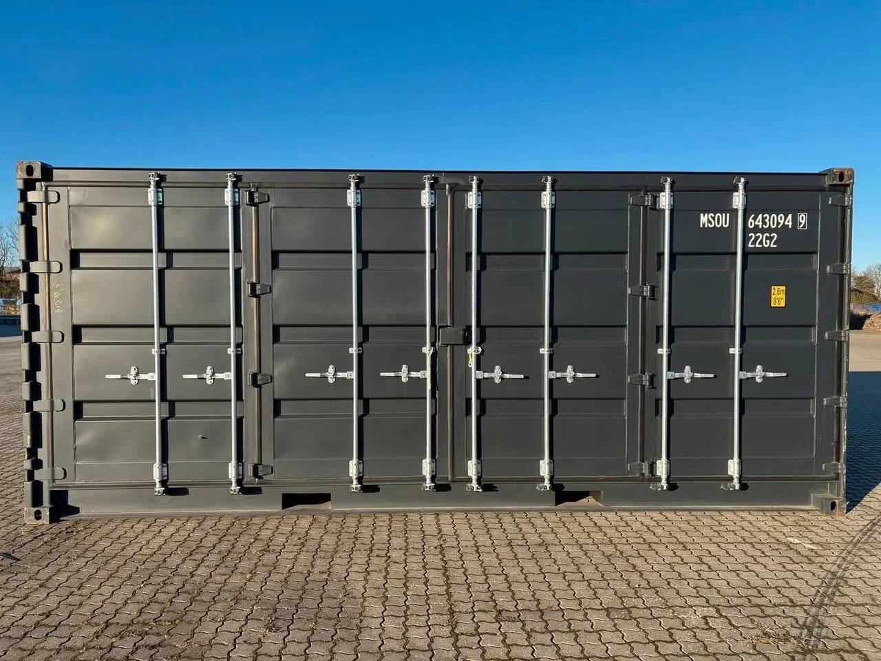 20 fods container sort sideåbning facade