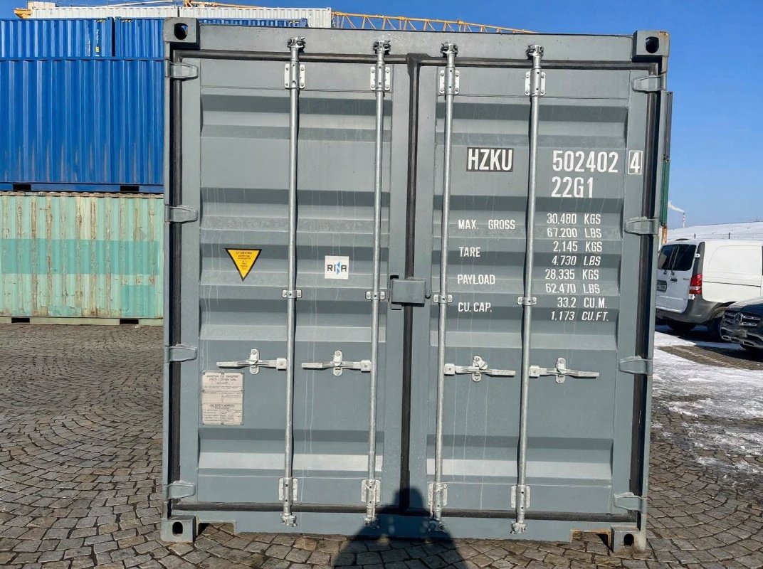 20 fods container RAL7031 blågrå facade