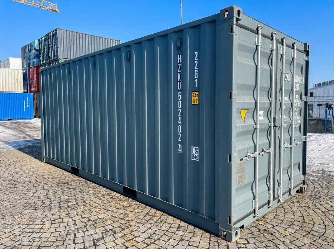 20 fods container RAL7031 blågrå side