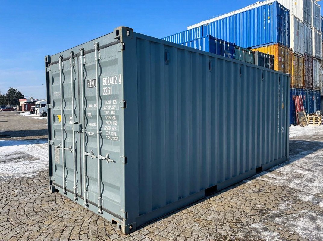 20 fods container RAL7031 blågrå vinkel