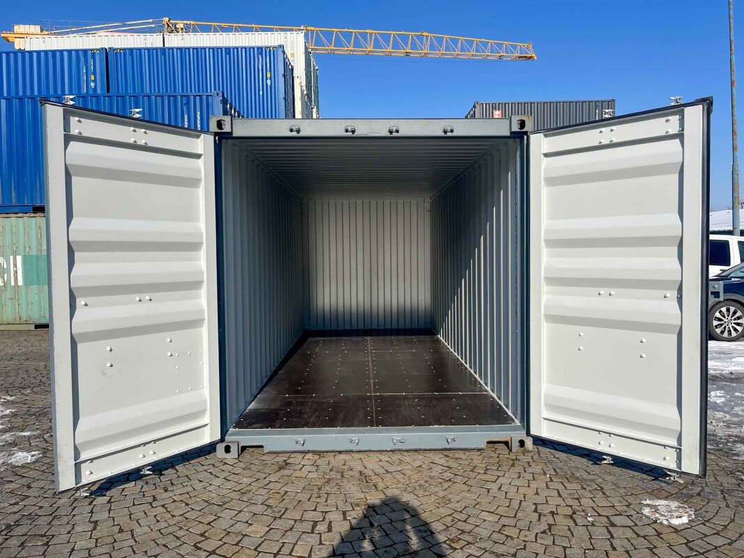 20 fods container RAL7031 blågrå interiør